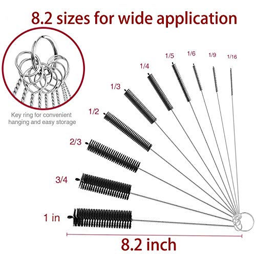 Long Straw Brush, Nylon Pipe Tube Cleaner 8.2-ihch 10 Different Diameters Set of 10 - Image 5