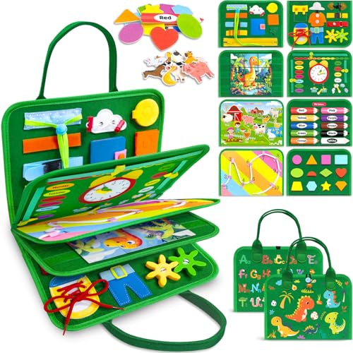 Image of Gojmzo Busy Board Montessori Toys for Toddler Year Old Boy Girl Birthday Gifts, Busy Book Sensory Toys for Toddlers, Learning Educational Toddler Travel Activities