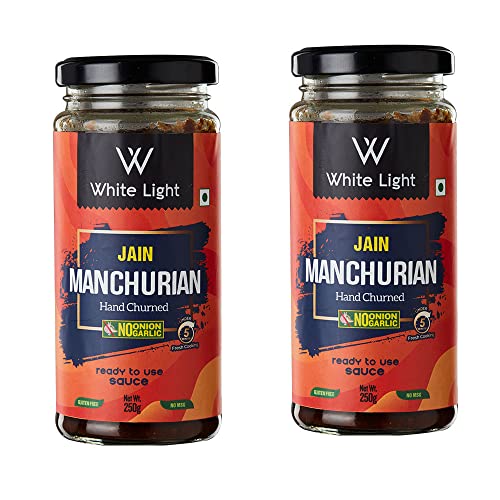 Image of White Light Food Jain Manchurian Sauce l No Onion No Garlic l Ready to Eat Healthy Food (Pack of 2, 250 g Each)
