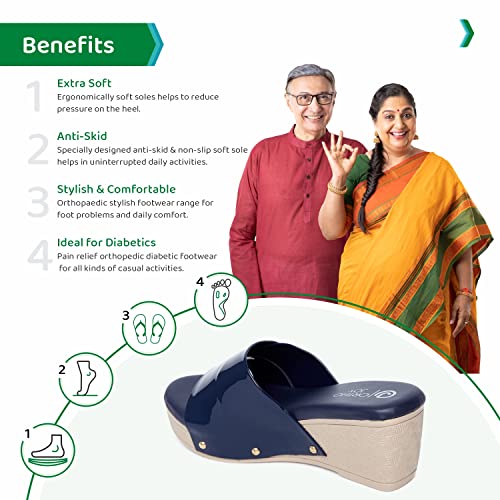 Image of ORTHO JOY Fancy doctor slippers | Soft chappal for women | Comfortable wedges sandals for women stylish
