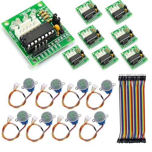 GERUI Moteur pas à pas 8 pièces Moteur pas à pas 5 V 28BYJ-48 ULN2003 et 8 pièces Plaque de pilote ULN2003 pour Arduino