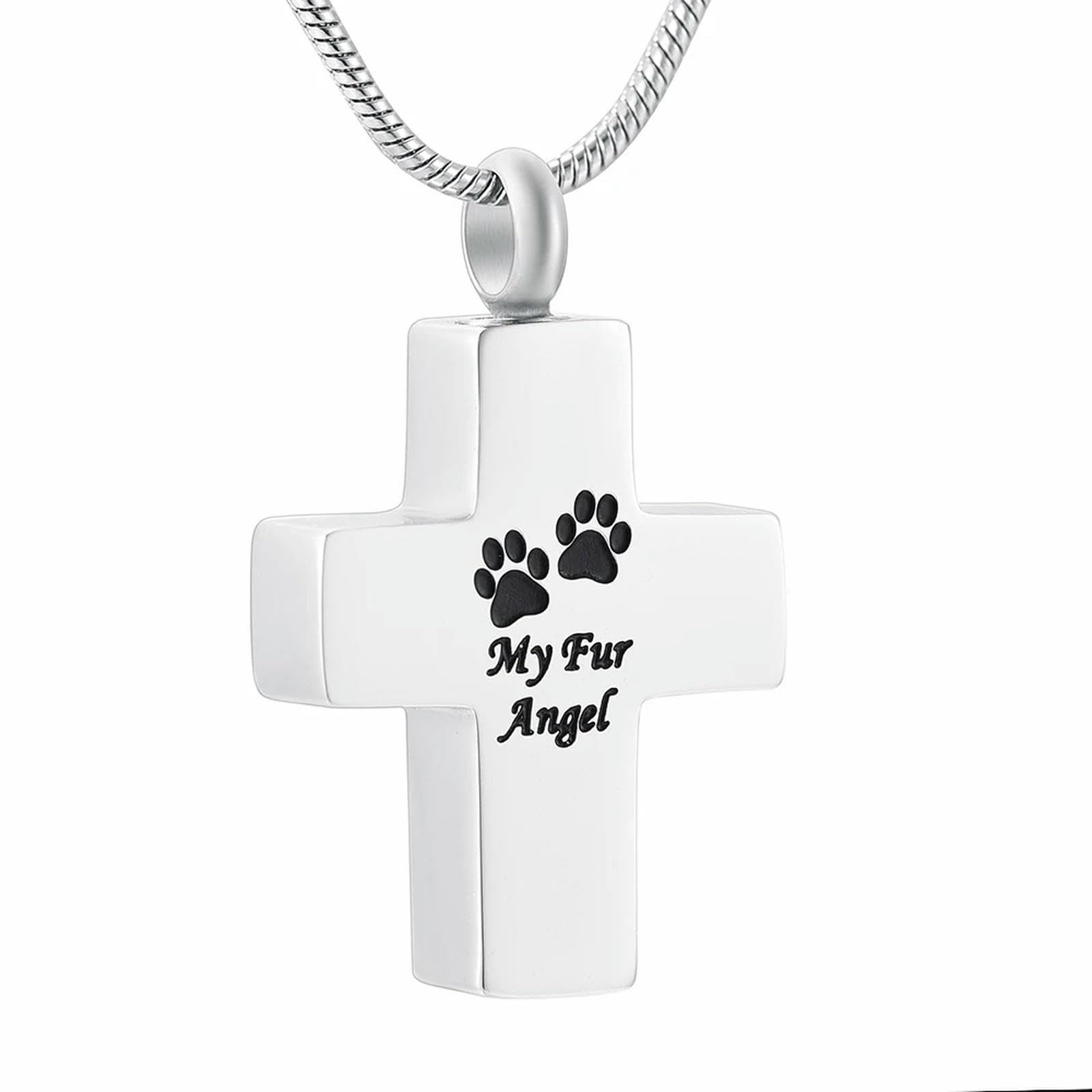 Collier de crémation croix en acier inoxydable pour cendres