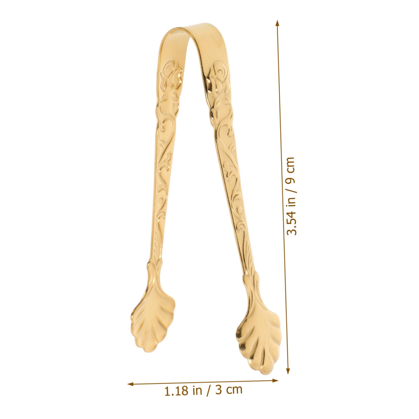 VINTORKY 2Pcs Portable Stainless Steel Ice Cube Tongs with Unique Relief Design Multi Function Food Clamp for Sugar Desserts More Comfortable Grip for Bbq and Buffet Use