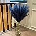 QUBITFUL Blue Pampas Grass, 9 PCS 37''/3.1FT Tall Fluffy Fake Pompas Floral, Large Faux Pompous Grass Branches for Floor Vase Fillers, Boho Farmhouse Room Wedding Decor (Blue)