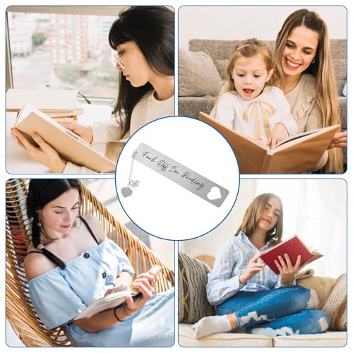 Image of Cat Bookmark, Metal Bookmark, Metal Cute Bookmark Aesthetic for Books, Book Gifts, Adorable Cat Design with Elegant Gift Box for Readers and Lovers as a Practical and Charming Present (Silver B)