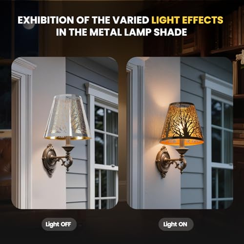 Small Lamp Shades Set of 2 Clip On Bulb, Stainless Steel Barrel Lampshades - image 6