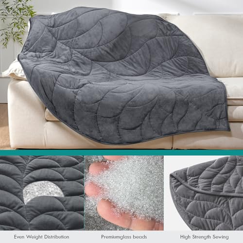 Image of Kaisa Weighted Blanket for Adults (10 lbs, 60 inch x 78 inch), Soft Heavy Blanket Machine Washable, Queen Size Weighted Blankets with Glass Beads for Stress Relief and Sleep Promotion,Grey