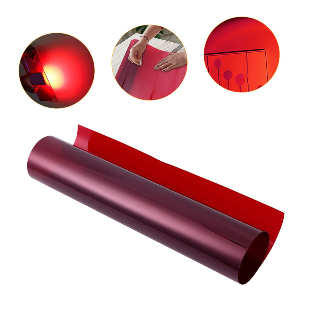 TINEASUR Farbfilter Lichtdiffusorfolie 30x200cm Rot Zuschneidbarer Lichtfilter Für Fotografie Bühnenbeleuchtung Partys Bühnenlicht Farbfilm Für Foto Studio Led Strobes