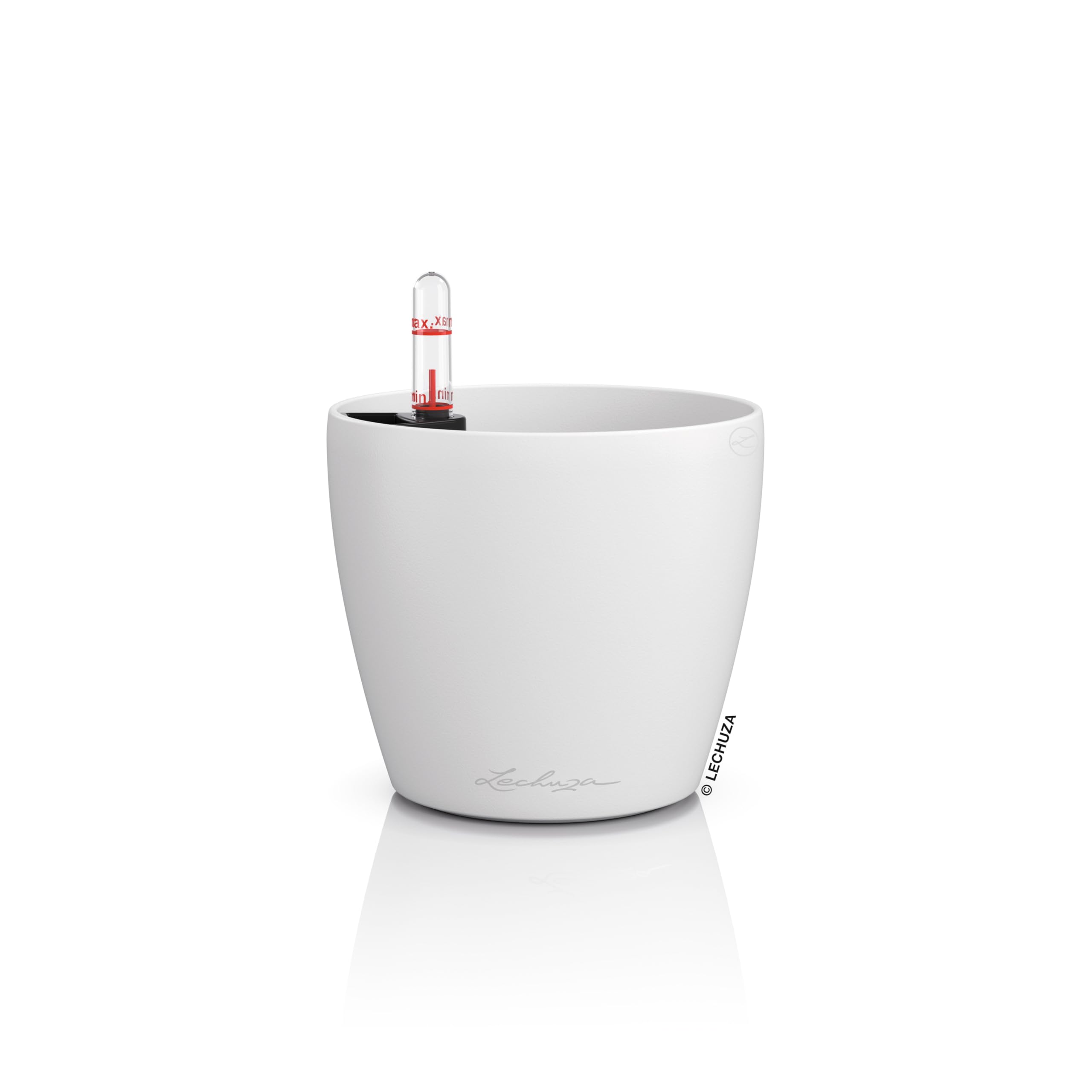Lechuza Classico Colour 12 Table Pot White Planter with Watering System, Water Level Indicator and Plant Insert