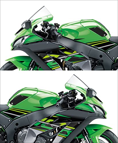 Image of 3D Embossed Bike Racing Tank Pad /Tank Sticker with SIDEPADS for Brand Specific Bikes (BKTPSIDVAR) (Kawaski)