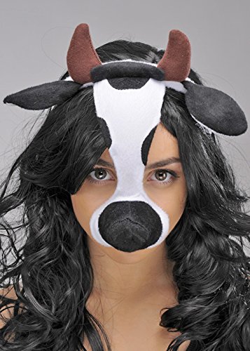 Struts Cow Mask Headpiece On Headband with Ears and Nose