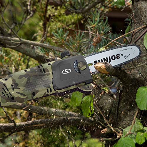 Sun Joe SWJ803E-CMO Sun Joe 10-Inch 8-Amp Multi-Angle Telescopic Electric Pole Chain Saw, Camo - Thumbnail 6