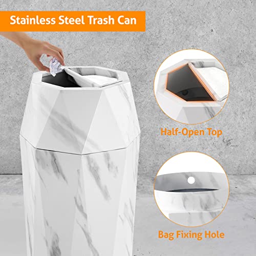 Wichemi Commercial Outdoor Trash Can Stainless Steel Outdoor Trash Can With Lid, Removable Inner Bucket Garbage Can For Home, Office, Restaurant And Elevator Entrance #TOP2