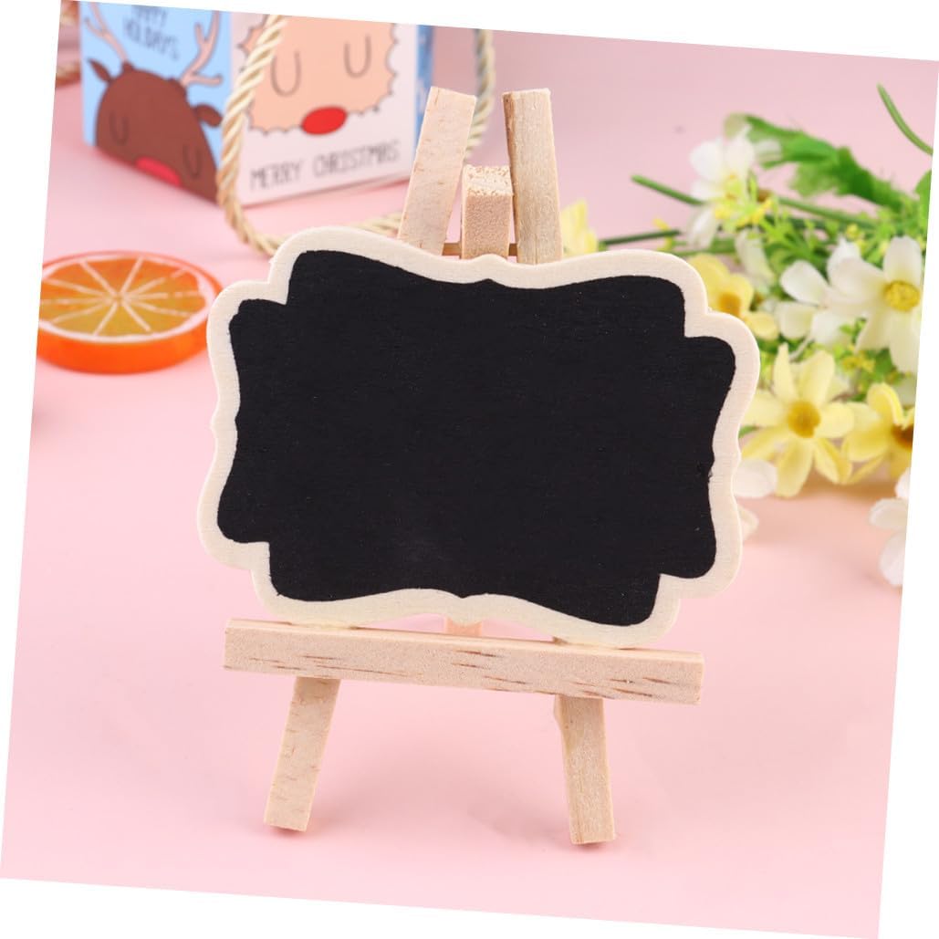 Mini Wooden Blackboard Message Board Set, Small Creative Price Chalkboard with Easel Stand and Clip, Decorative Photo Prop for Home, Office, and Party – 3 Pieces