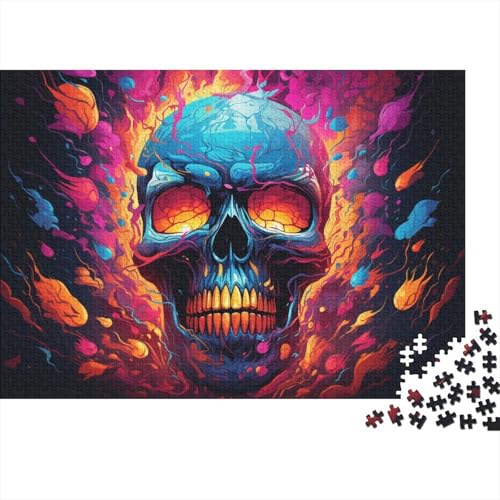Mini puzzle de calavera de fuego contra el estrés: 1000 piezas de ajuste perfecto