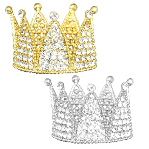 GALPADA Tocado 2 Piezas de Tiara Decorativa de Plástico y Gemas de Imitación en Color Plata para Ocasiones Obsequios y Fotografía