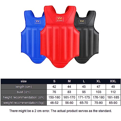 Wesing Martial Arts Muay Thai Boxing Chest Protector Mma Sanda Chest Guard (Black, M) #TOP1