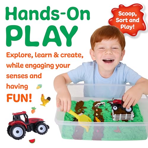 Image of Creativity for Kids Sensory Bin: Farm | Calming, Screen-Free Play with Sand, Animals & Tools | Summer Activities for Toddlers | Back to School Fun (Ages 3+)