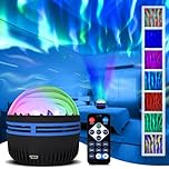 2-in-1 Northern Night Light Projector Galaxy Projector, Star Projectors with Remote Control, RGB Dimmable Kids Galaxy Projector Lamp with 7 Colours Light for Bedroom Playroom Decoration
