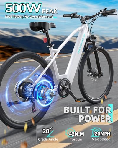 Image of Electric Bike for Adults,500W Peak Ebike,26 inch Electric Mountain Bike with 6-Speed,12 /15.6 Ah Battery and Dual Disc Brakes,20MPH Commuter Electric Bikes All Terrain,Up to 60 /75 Miles Range