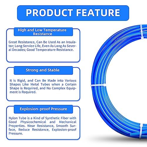 ERGAOBOY 6MM OD Blue 10 Metres Nylon Pneumatic Air Hose Pipe Tube Kit for Fluid Transfer Brake System - Image 4