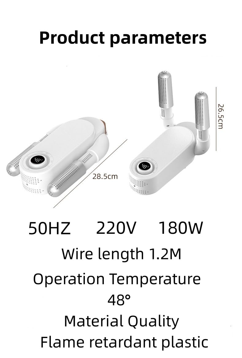 Schuhtrockner -48 °C Konstante Temperatur, Flammhemmend, Geeignet zum Trocknen Verschiedener Gegenstände, Unverzichtbar für Das Tägliche Leben(UK Plug Specifications)