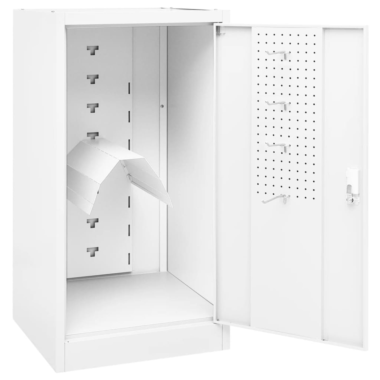 Tidyard Sattelschrank Weiß Stahl 53x53x105 cm Sicher Aufbewahrung Reitsportausrüstung