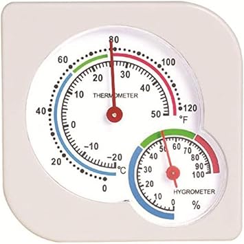 Mechanical For dial Climate Tool with Temperature Range 20 C to 50 C and Humidity Range 0 RH to 100 RH for Broad Usage Scenarios White