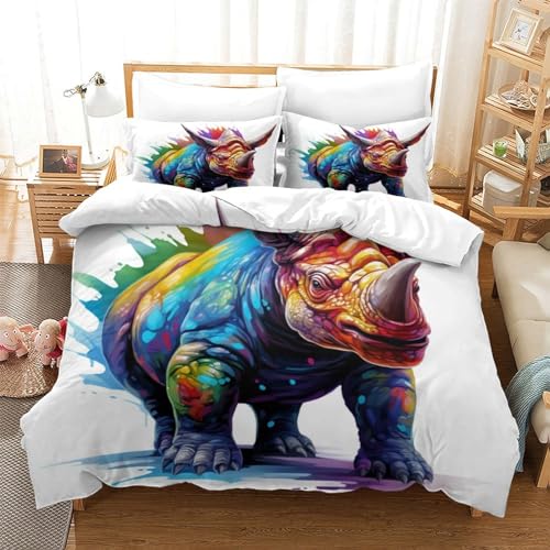 Housse de couette 3D avec fermeture éclair en microfibre douce