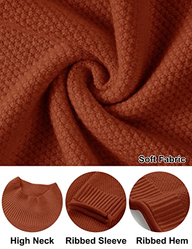 Merokeety Women's Long Sleeve Turtleneck Cozy Knit Sweater Casual Loose Pullover Jumper Tops #TOP3