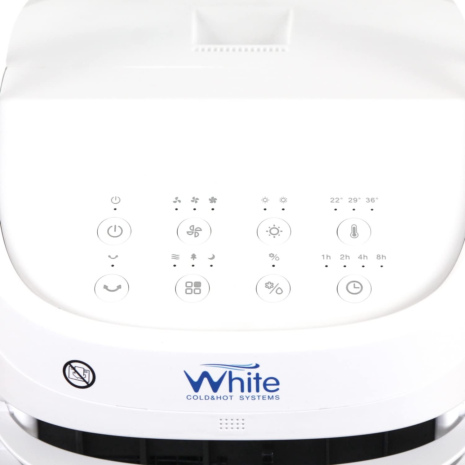 White - Raffrescatore Portatile Multifunzione, Umidificatore Ambiente, Deumidificatore Casa, Condizionatore Portatile Senza Tubo, Potenza 50W/2000W, Serbatoio 4L, 3 Modalità di Velocità