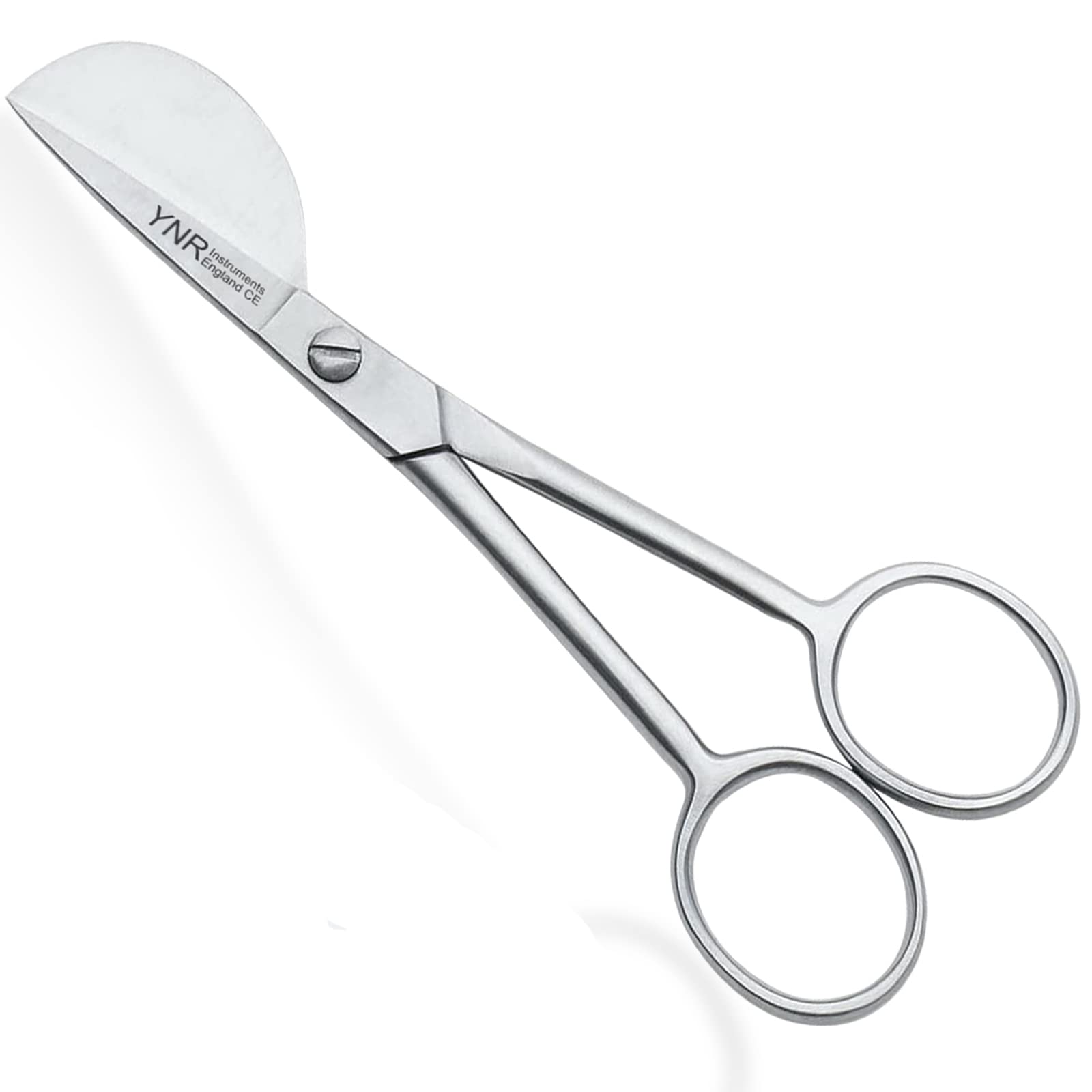 Applique Duckbill Machine Embroidery Scissors - Premium German Steel Fabric Scissors Razor-Sharp Small Tip for Optimal Precision Stitches, Crafting, Sewing-Silver 5”