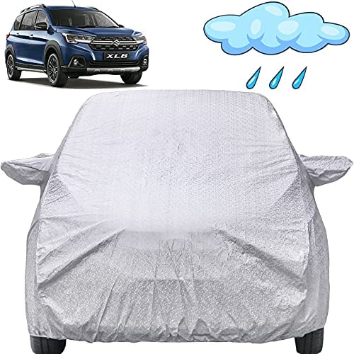 Image of Autofact Waterproof Car Body Cover Compatible with Maruti XL6 (2019 to 2021) with Mirror Pockets (Shinning Silver).
