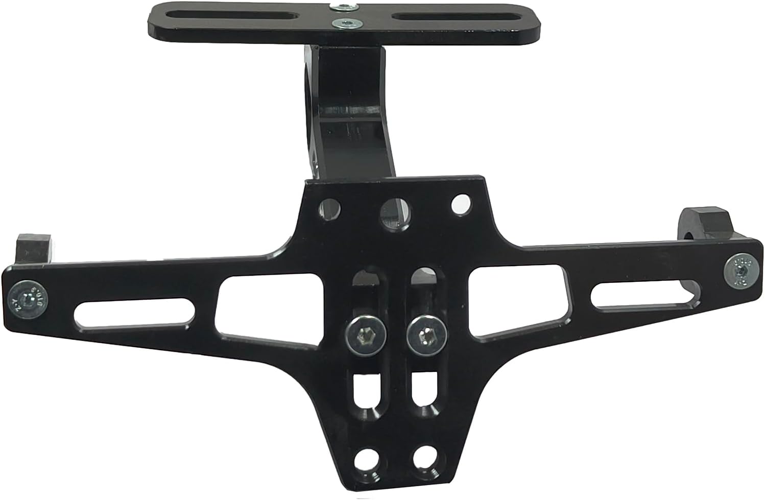 Universal Motorcycle License Plate Holder Bracket with Light Aluminum Alloy Tail Tidy Adjustable Fender Eliminator Kit Replacement for Kawasaki Yamaha Honda Suzuki Bmw Ducati(Black)