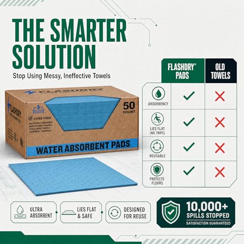 Image of FLASHDRY Water Absorbent Pads, Reusable Pads, 17.5 inchx13.5 inch, 150 Count