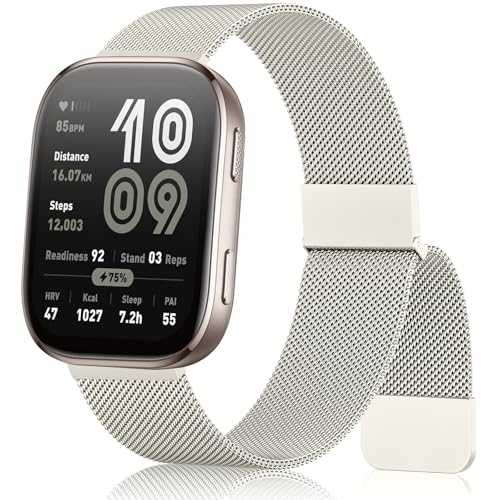 Meliya Metal Band for Amazfit Helio/Bip 6/Bip 5/GTR 4/GTR 3 Pro/3/2/2e/47mm/Balance Watch Band Women...