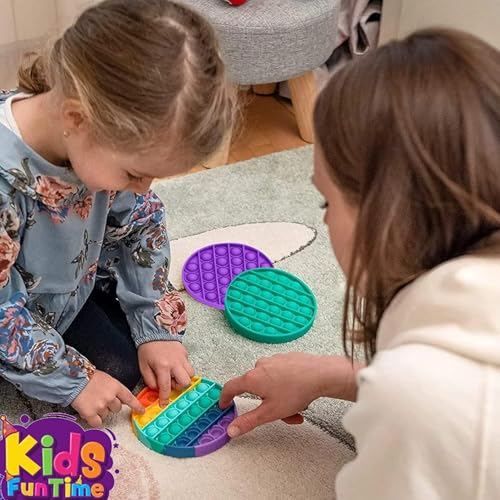 2 Stück Pop It Spielzeug, Pop It Baby, Plopp Spielzeug, Pop It Groß, Anti-Stress-Spielzeug, Regenbogen, Für Autistische, Zappelige Menschen, Tolles Geschenk (Rund)