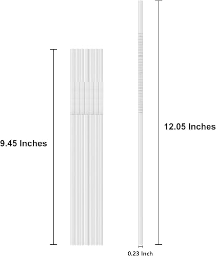 Miniatura 2 de Envueltas individualmente 100 popotes de plástico flexible transparente, popotes flexibles desechables, (9.45 pulgadas de largo y 0.23 pulgadas de