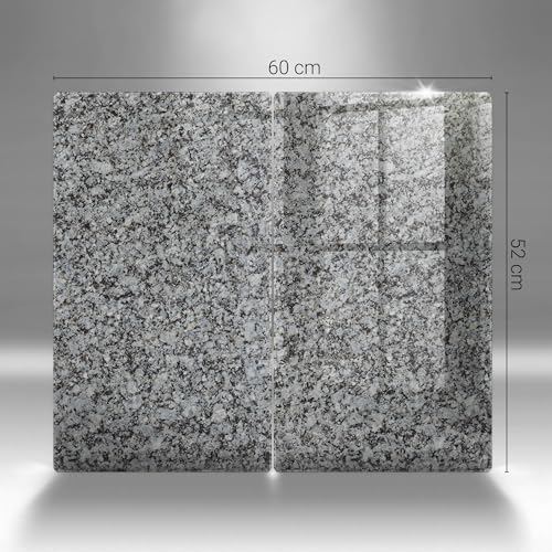 Planche à découper induction Wallfluent 2x30x52cm en verre texture pierre - 7