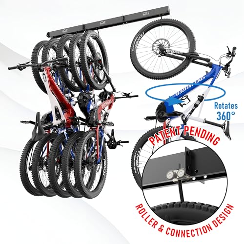 USA-Based-Ceiling-Bike-Rack-Garage-Storage-Mount-Bicycle-Hanger-For-Up-To-6-Bikes-Sliding-51-Heavy-Duty-Hook-Racks-With-Padded-Hanging-Mounts-Hooks-Hangers-Black-3-Rails-6-Hooks