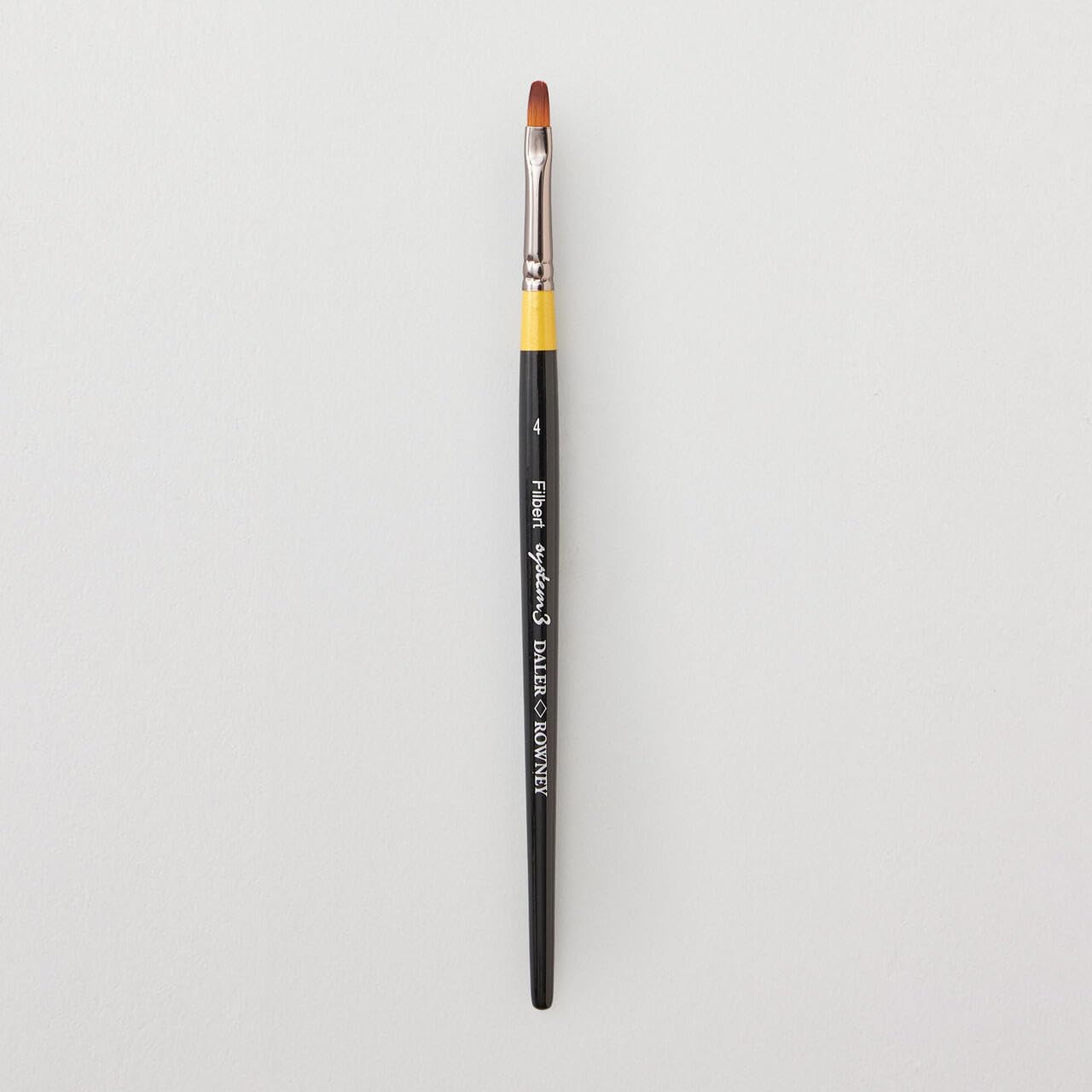 Daler-Rowney System3 Acrylic Brush, Synthetic Hair, Short Handle, Filbert, 4