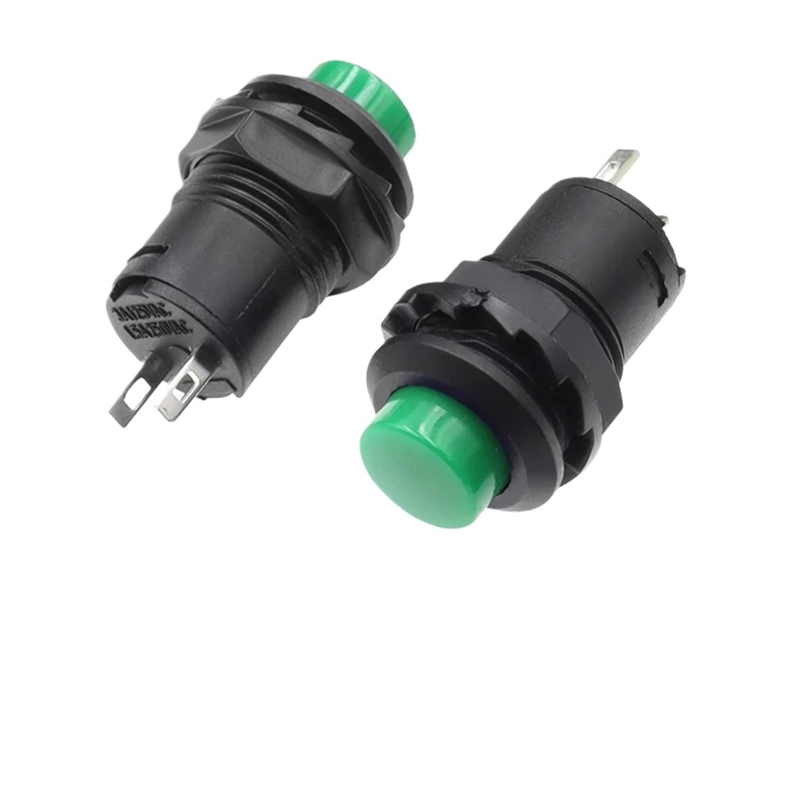 AARTERZZA Emergency Stop Switch DS-228 3A /125VAC 1.5A/250VAC On/Off Latching Momentary Push Button Switches DS-428 Self Locking Push Button Switch(Self Locking Green,100PCS)