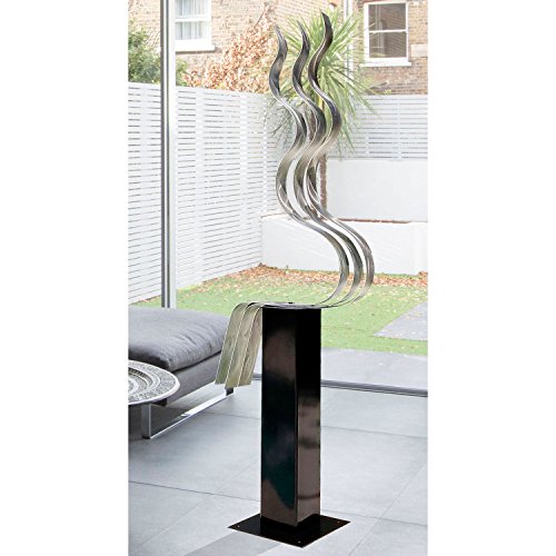 Statements2000 Modern Metal Sculpture Art Indoor Outdoor Decor By Jon Allen, Silver Transitions 24 Inch Base #TOP3