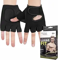 Luva Musculação Treino Ajustável Unissex - Par (Preto)