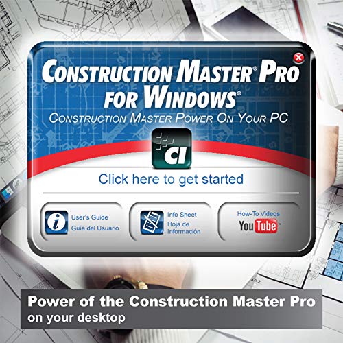 Calculated Industries 4111 Construction Master Pro Software (CD) for Windows | Calculates Construction Math on Your PC | Estimates and Layouts as Handy Pop-up Program