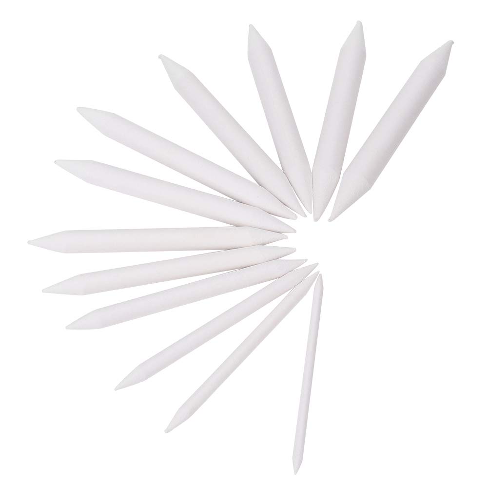 12Pcs Art Blenders, 12 Pcs White Paper Pen Blending Stumps Sketch Rub Blenders, Assorted Size Stump Arts & Crafts Drawing Tool Graphite Blender for and Sketching