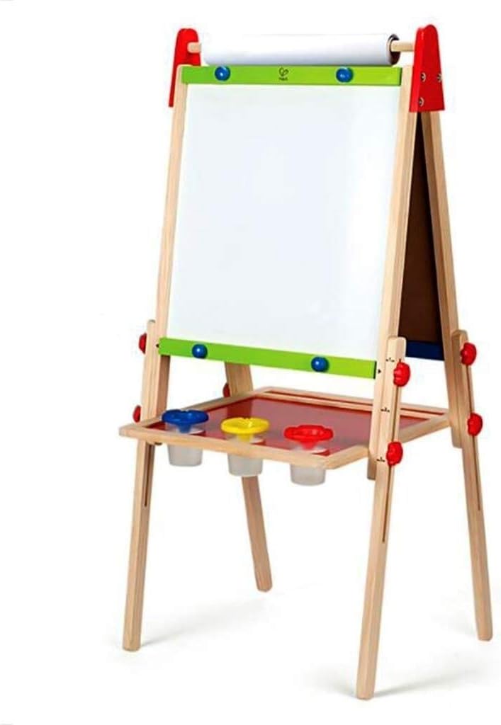 Kids Wooden Easel Adjustable Magnetic Sided Drawing Board Dry Children Art for 2~12 Years Boys Girls Painting