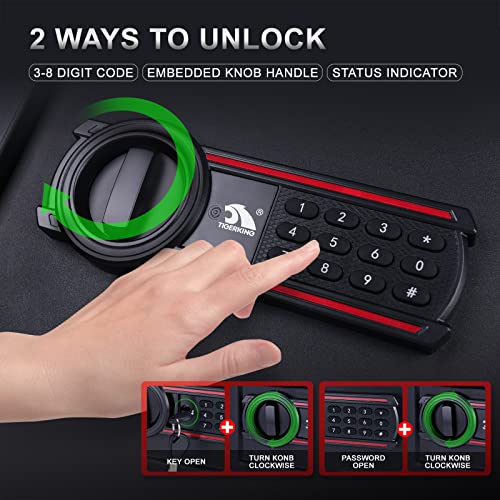 Tigerking Digital Keypad Safe Box, 1.8 Cubic Feet Home Safe With Removable Shelf, Lock Safe Money Safe, Solid Alloy Steel Cabinet Safes For Home, Office, Cash, Jewelry, Documents #TOP1