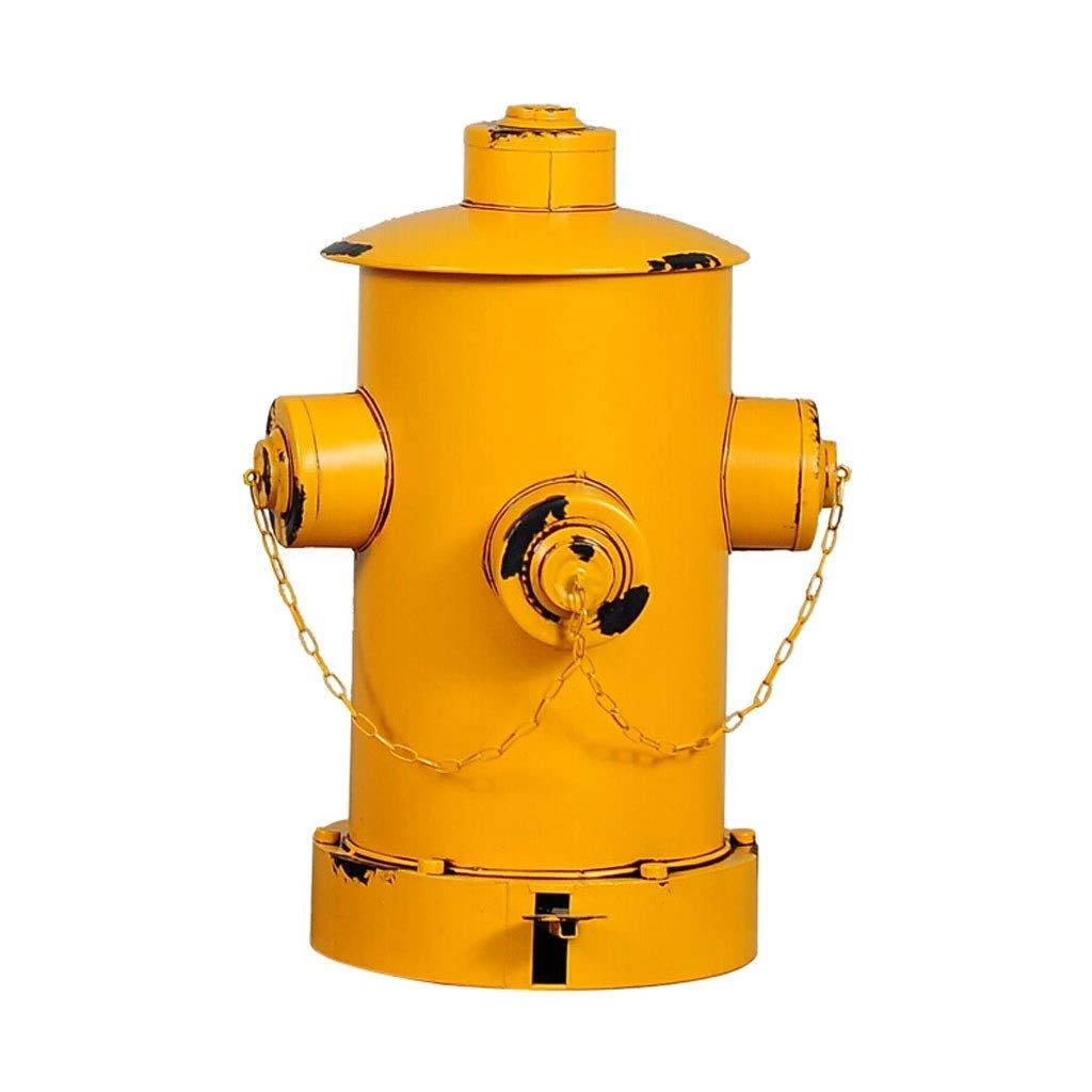 jinyi2016SHOP Trash Cans Creative Industrial Wind Trash Can Wrought Iron Hydrant Pedal Trash Can Home Bar Storage Bucket Garbage Bin (Color : Yellow)