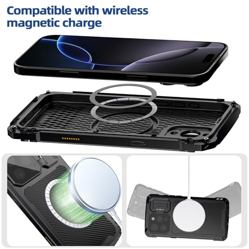 Coque antichoc iPhone 16 Plus silicone rigide noir protection métal - 5